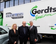 Mercedes Veranstaltung für die ersten Hybrid LKWs